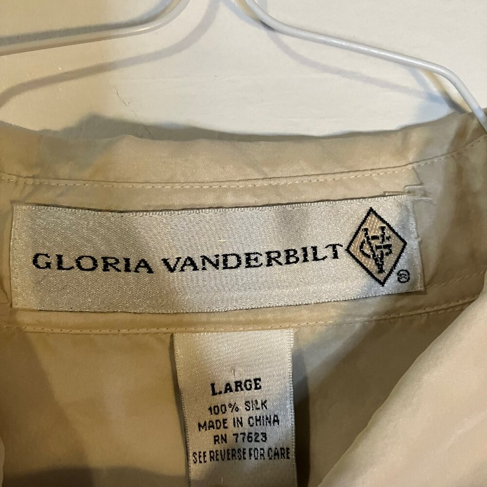 100% Silk Button Up Blouse. Vintage Gloria Vanderbilt. Large. - Picture 5 of 5